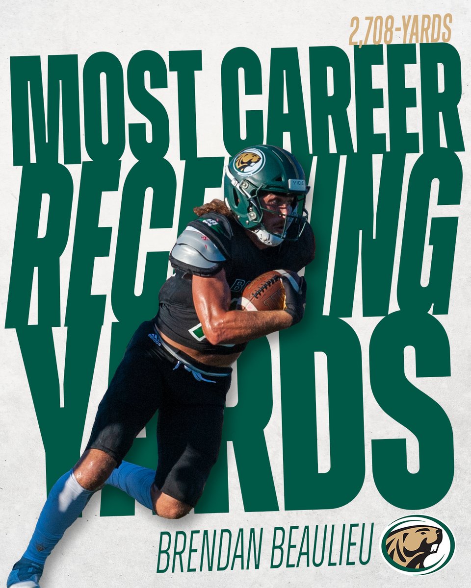 With 100 receiving yards today, <a href="/BrendanBeau21/">Brendan Beaulieu</a> has set the program's career receiving yards record!!

#GoBeavers #BeaverTerritory