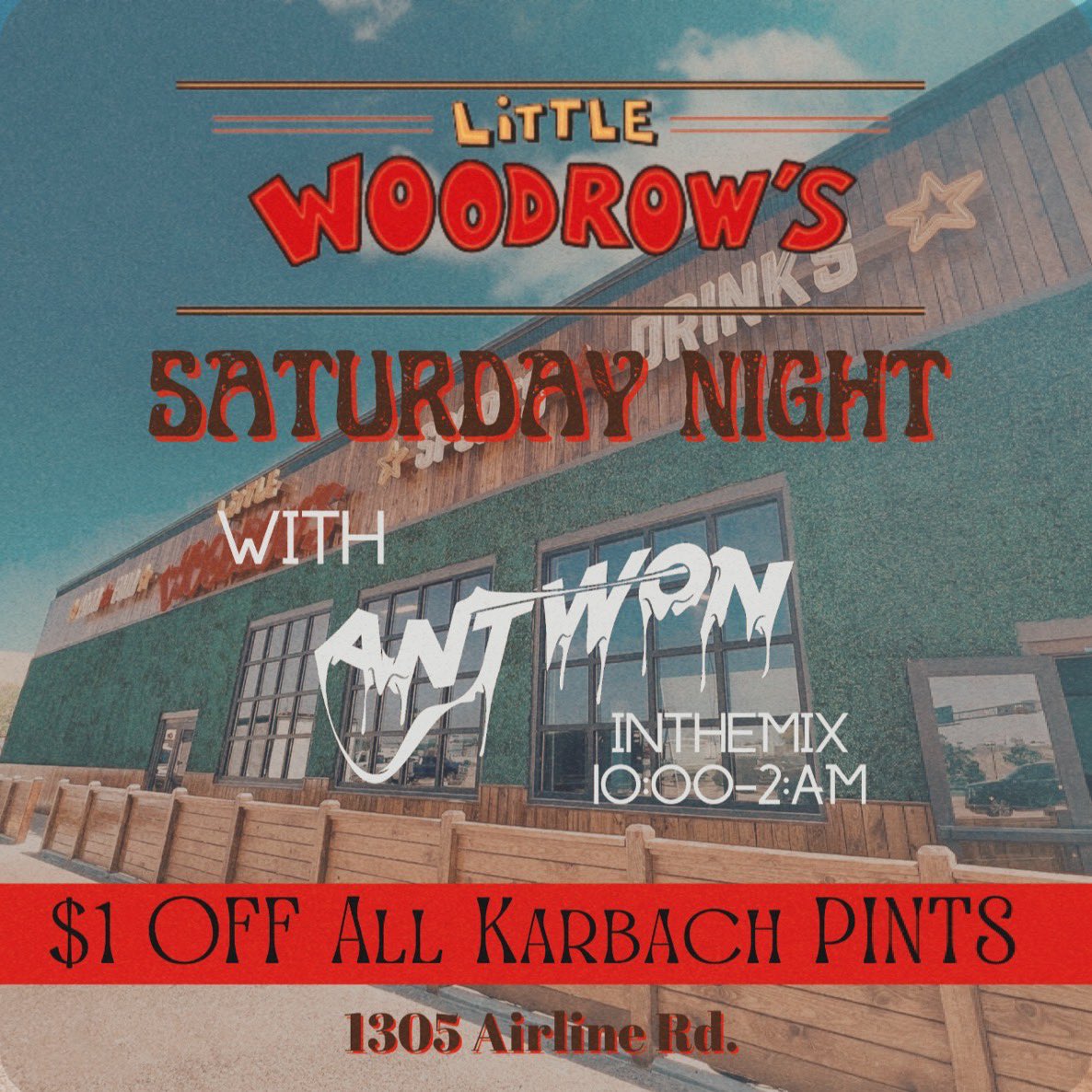 cortxofficial's tweet photo. Catch our Manager @Antw0n_ spinnin at Little Woodrow’s tonight! 

1305 Airline Rd.
10pm-2am https://t.co/JKSzXAOPFI