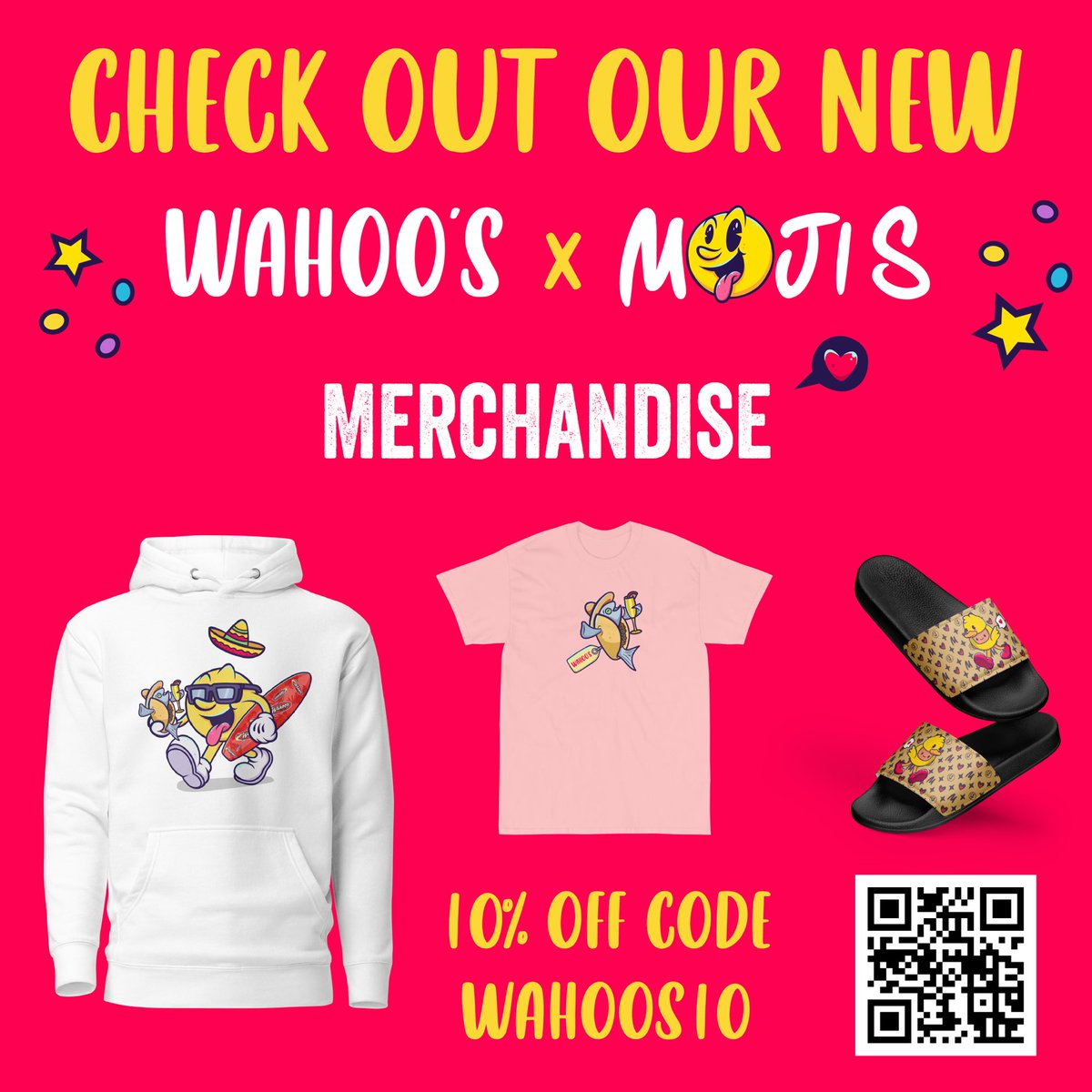 TounieSanchez's tweet photo. Coming to a Wahoo’s near you! All 49 of them. Web2 Restaurant enters the Web3 Space with our exclusive @Mojis_NFT partnership. @NFTcryptin @brianjesposito @KenEVHotel #WingLam @evmancha #CookieHead https://t.co/uNj0PsTxsG