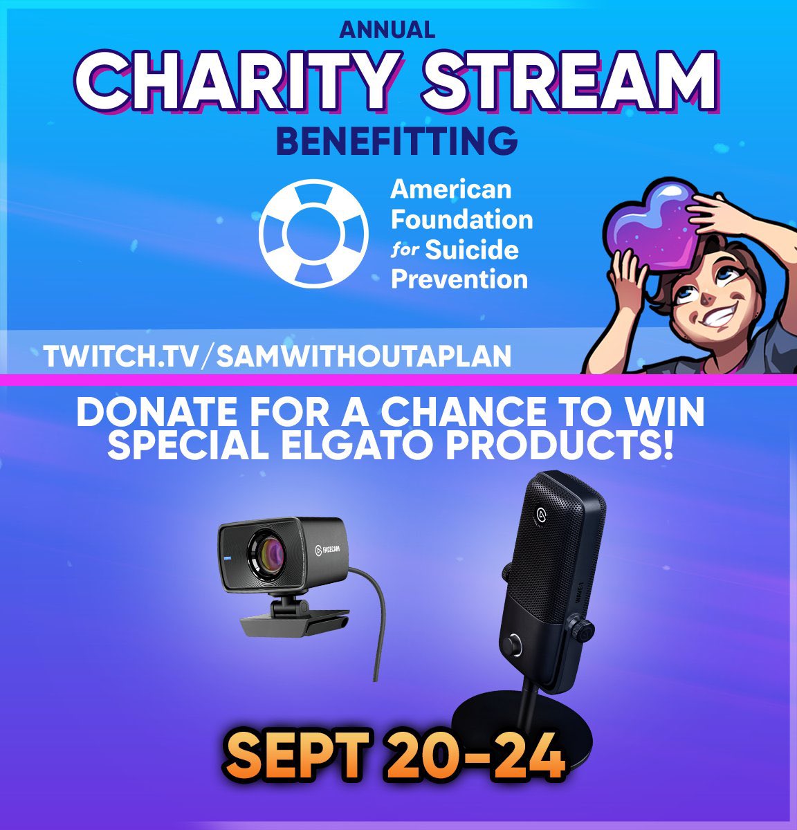 SamWithoutAPlan's tweet photo. TONIGHT we read the Bee Movie Script on stream as one of our dono goals!

Raising money for @afspnational - give to a great cause!
DONATE RN➡️https://t.co/GHSGh2oTFU https://t.co/DmDf3yjTF1