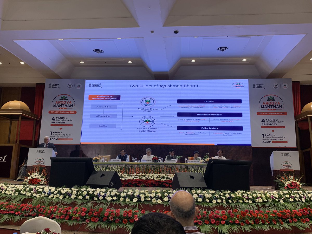 Pleased to participate in the <a href="/AyushmanNHA/">National Health Authority (NHA)</a> 
#ArogyaManthan2022 event. Discussing behavioural approaches to access, affordability and quality for the biggest govt health insurance scheme in the world. <a href="/mansukhmandviya/">Dr Mansukh Mandaviya</a> <a href="/rssharma3/">Dr. RS Sharma</a>