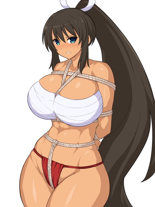 サラシ+褌姿で縛られた焔ちゃん 