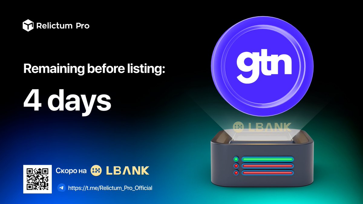 relictumpro's tweet photo. 💲BONUSES FOR RETWEET!

Get 125 #GTN every day! 🍀
— Follow @relictumpro in Twitter 🪺
— Retweet 👉this post👈 
— Leave a comment💬 + like the last three tweets 💕.

🔗💭 https://t.co/yNopfCpOzy

#Relictum #Listing #LBank @LBank_Exchange https://t.co/IcMrK84oK6