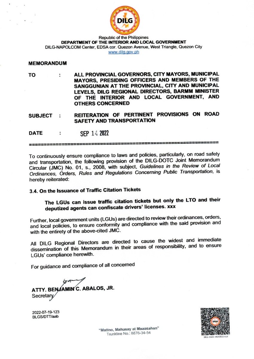 BonifacioBosita's tweet photo. Please SHARE!
Sa mga kapatid nating Governors, Mayors, Presiding Officers and Members of the Sanggunian (City and Municipal Levels), DILG Regional Directors, BARMM Minister of the Interior and Local Government, and others concerned https://t.co/Nf6lzAkER2