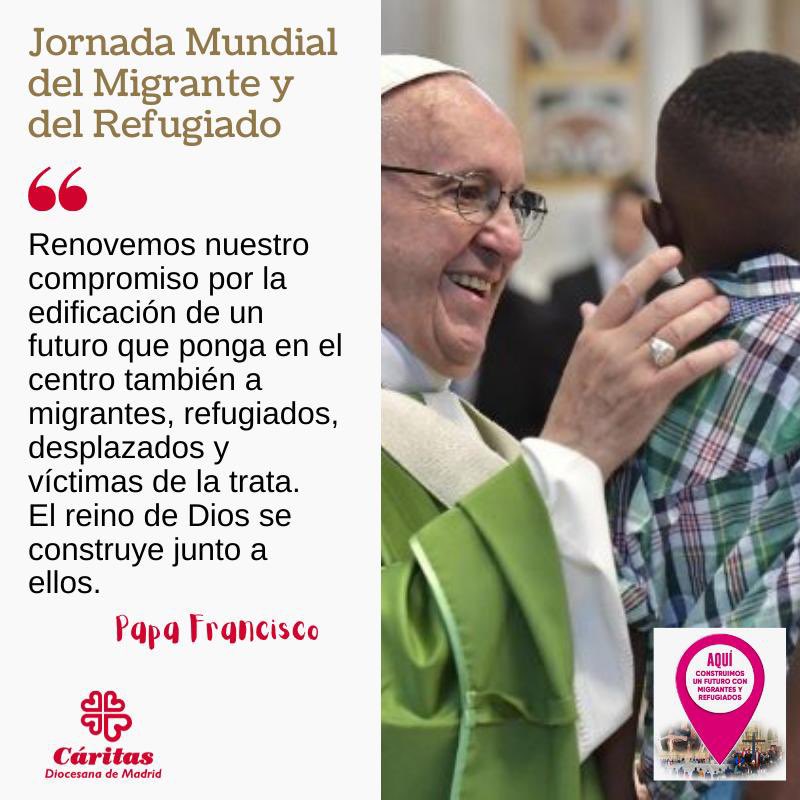 En la #JJMR2022 Jornada Mundial, el #papaFrancisco nos dice “renovemos nuestro compromiso por la edificación de un futuro que ponga en el centro también a migrantes, refugiados, desplazados y víctimas de la trata. El reino de Dios se construye junto a ellos”
#JMMR2022 @M_RSeccion