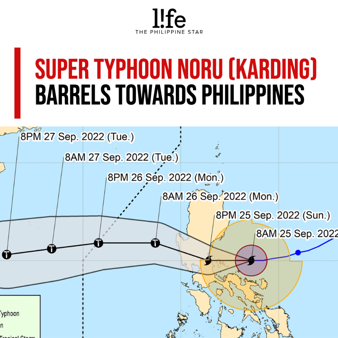 philstarlife's tweet photo. Super Typhoon #KardingPH, the strongest to hit the country this year, was on track to slam into the heavily populated main island of Luzon. LIVE UPDATES: https://t.co/uVOk2eWIX6 https://t.co/zIFeueNZ8g