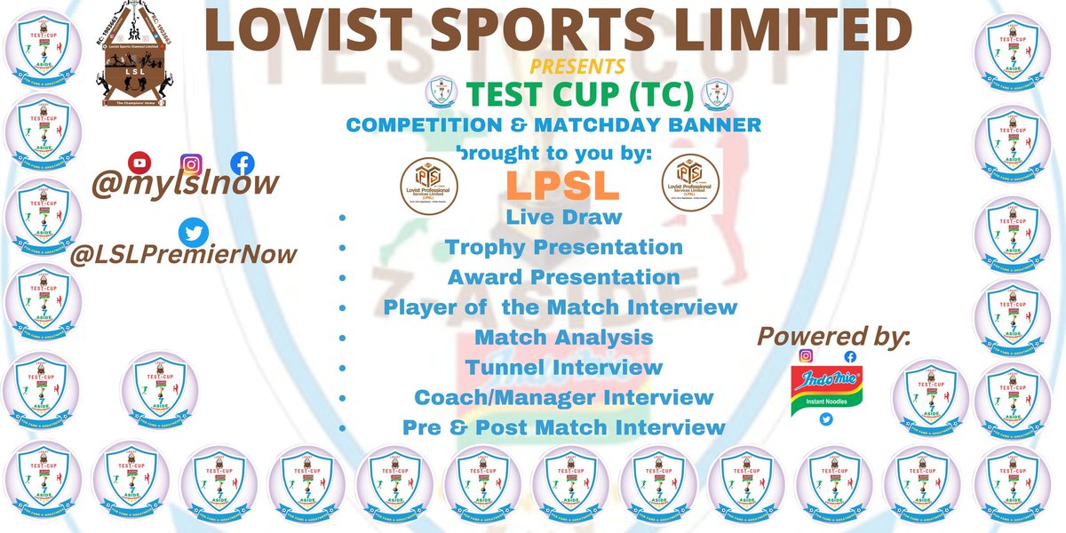LSLPremierNow's tweet photo. #TESTCUP the Competition Banner for LSL-INDOMIE TEST CUP is here! Be ready for a new wave of Sports Experience. @LSLPremierNow @IndomieNigeria #TESTCUP #ItsHere #BeHere https://t.co/VeAwvELYuN