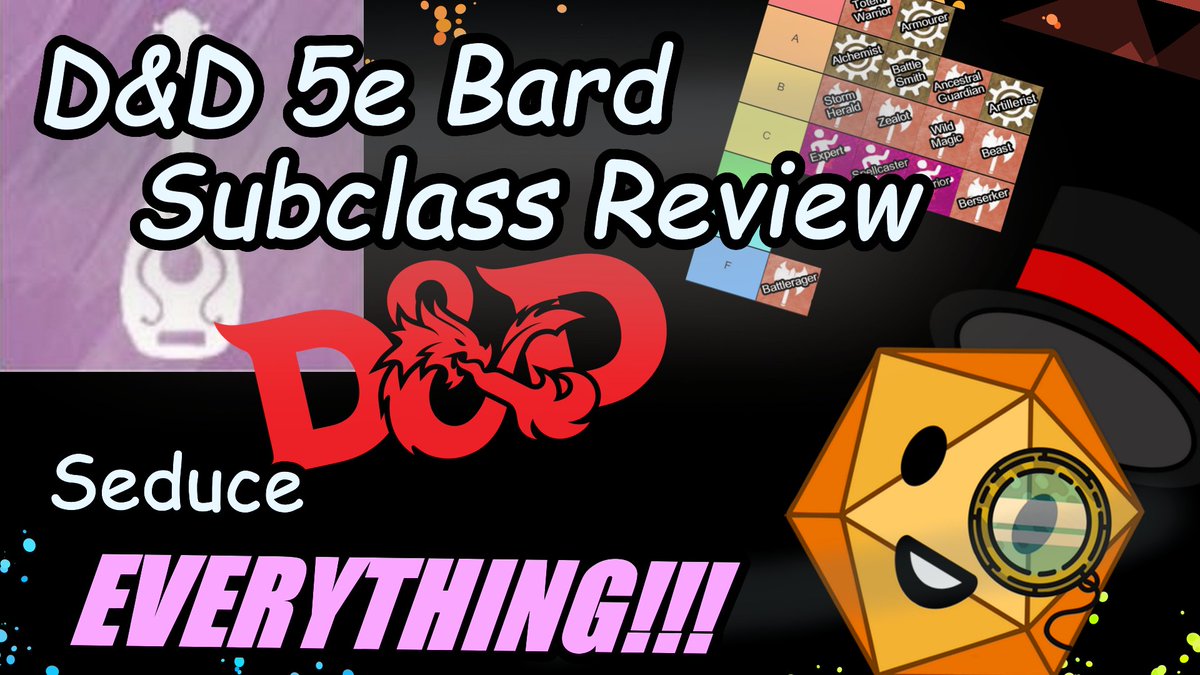 Dice_N_Andy's tweet photo. Charm and inspire as we review the Bard subclasses! Have opinions? Thoughts on the subclass? Come share them!

Tonight at 8:00 p.m. (GMT+8), over at https://t.co/TvVJbX7P33

See you there!

#dnd #dndreview #twitchstream #twitchaffiliate #supportsmallstreamers https://t.co/FAUppKJZDh