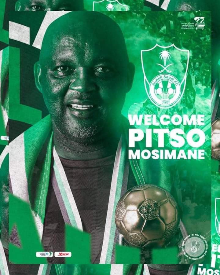 Le sud-africain 🇿🇦 Pitso Mosimane a été nommé nouvel entraîneur d’Al Ahli SC en Arabie Saoudite.