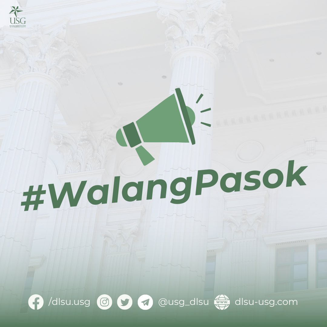 walangpasok's tweet photo. #WalangPasok: City Government of Manila suspends classes on September 26, 2022, in light of the Super Typhoon #KardingPH.
Stay safe and dry, Lasallians!
#WithTheStudents
#TogetherForTheNation -@usg_dlsu (https://t.co/3m59jA6hM9)