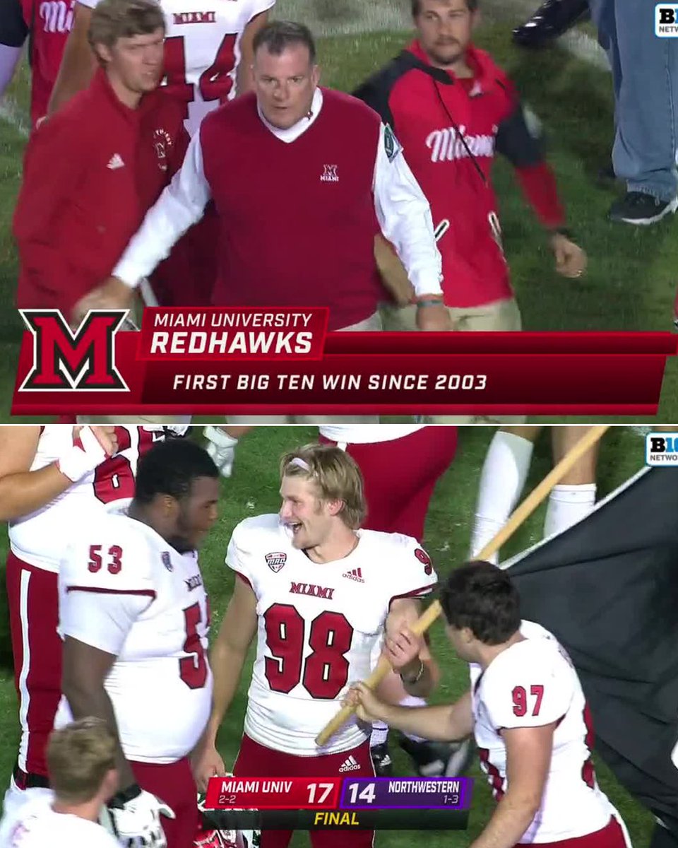 ESPNCFB's tweet photo. Miami (OH) picks up a HUGE road win over Northwestern❗️ https://t.co/H0Gd6YO6cr