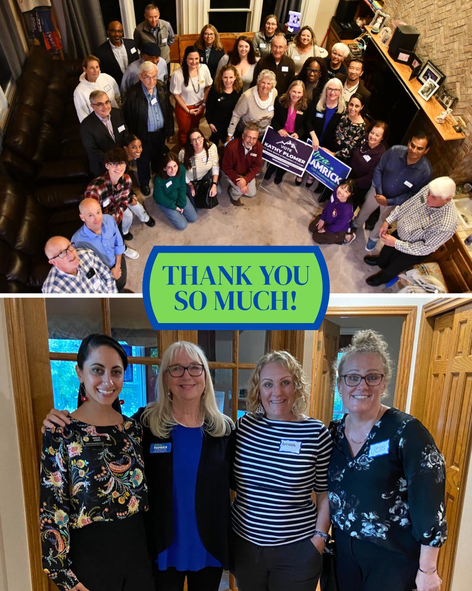 So grateful to the <a href="/CCSDK12/">Cherry Creek Schools</a> students, teachers, parents, and district leaders who supported me &amp; <a href="/plomerforco/">Kathy Plomer</a> at <a href="/ilana4regent/">Ilana Spiegel CU Regent CD6</a>’s home on Thursday — including my former student <a href="/ImanforColorado/">Rep. Iman Jodeh</a> &amp; Kathy’s mentor <a href="/nancytodd28/">Senator Nancy Todd</a>.

elizaforcolorado.com/join-us