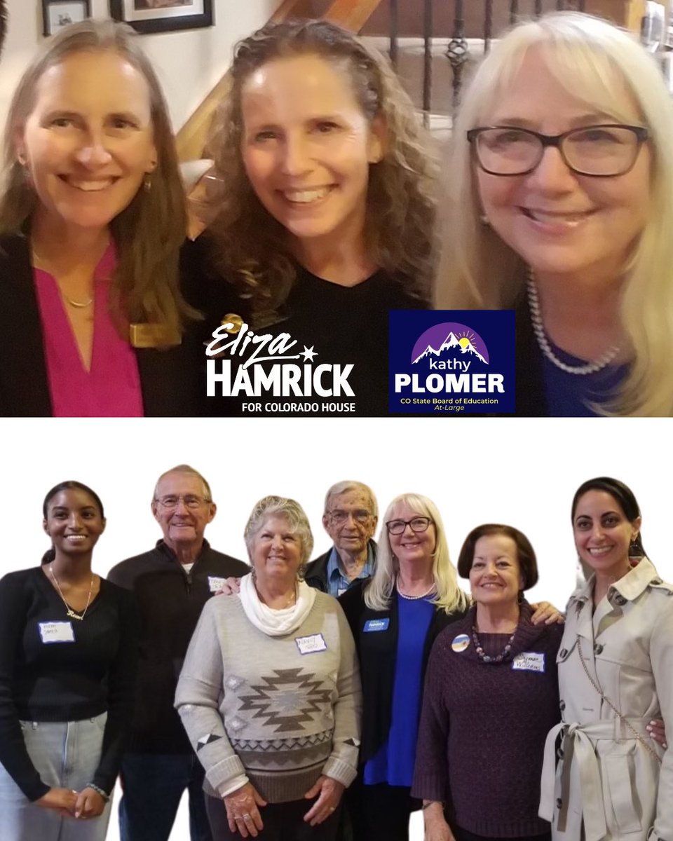 eliza4colorado's tweet photo. So grateful to the @CCSDK12 students, teachers, parents, and district leaders who supported me &amp; @plomerforco at @ilana4regent’s home on Thursday — including my former student @ImanforColorado &amp; Kathy’s mentor @nancytodd28.

https://t.co/RWT1DcnmWE https://t.co/mOYMTmGxcW