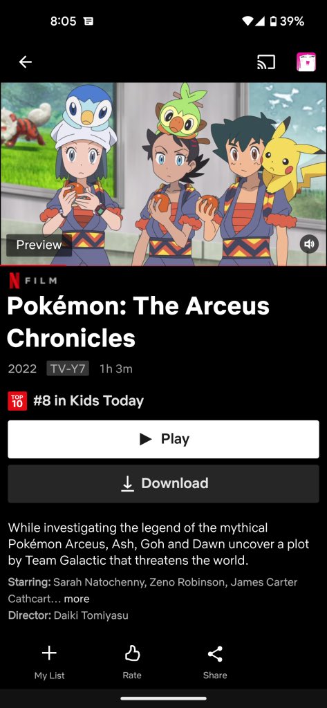 THANK YOU FOR WATCHING! Pokémon: The Arceus Chronicles is in the top 10 on @netflixfamily. Congratulations to my fellow cast and crew! @iyunosdi @childishgamzeno @ActingWithEmily @Lisalisejam 💛💛💛💛 #voiceofash