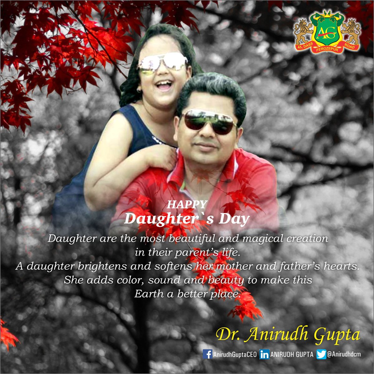 anirudhdcm's tweet photo. Blessed are those who are gifted with a daughter and we are blessed to have one. “Happy Daughters Day" to the daughters who fills our home and hearts with their unconditional love , care and affection... https://t.co/AcPqxhHpFn