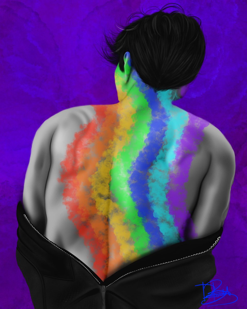 Featherskyblue's tweet photo. A piece that was commissioned by a friend. #art #PRIDE #gay #DigitalArtist #digitalart #rainbow  #male https://t.co/yeG2cdujm5