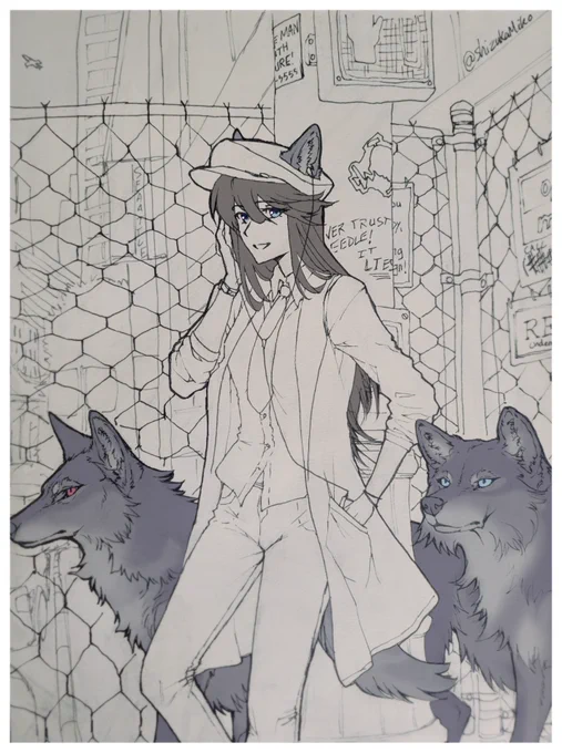 Since i got my pc back, i decided to fix this drawing up just a bit and post it again! 🐺 