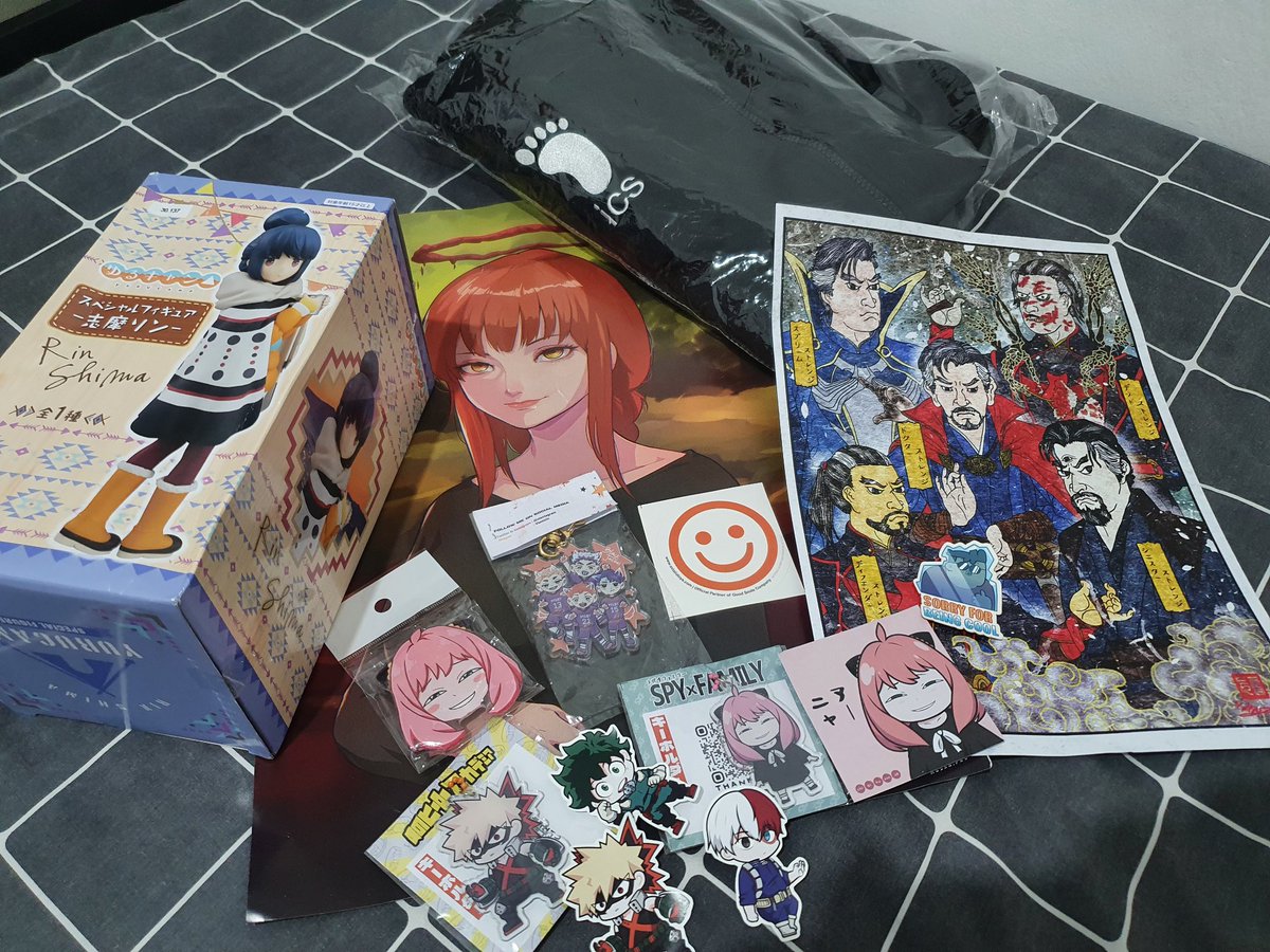 Athariadi_'s tweet photo. Comifuro day 1 haul ✨️ 
Haikyuu, MHA, and Anya https://t.co/2dbSyqNfwS