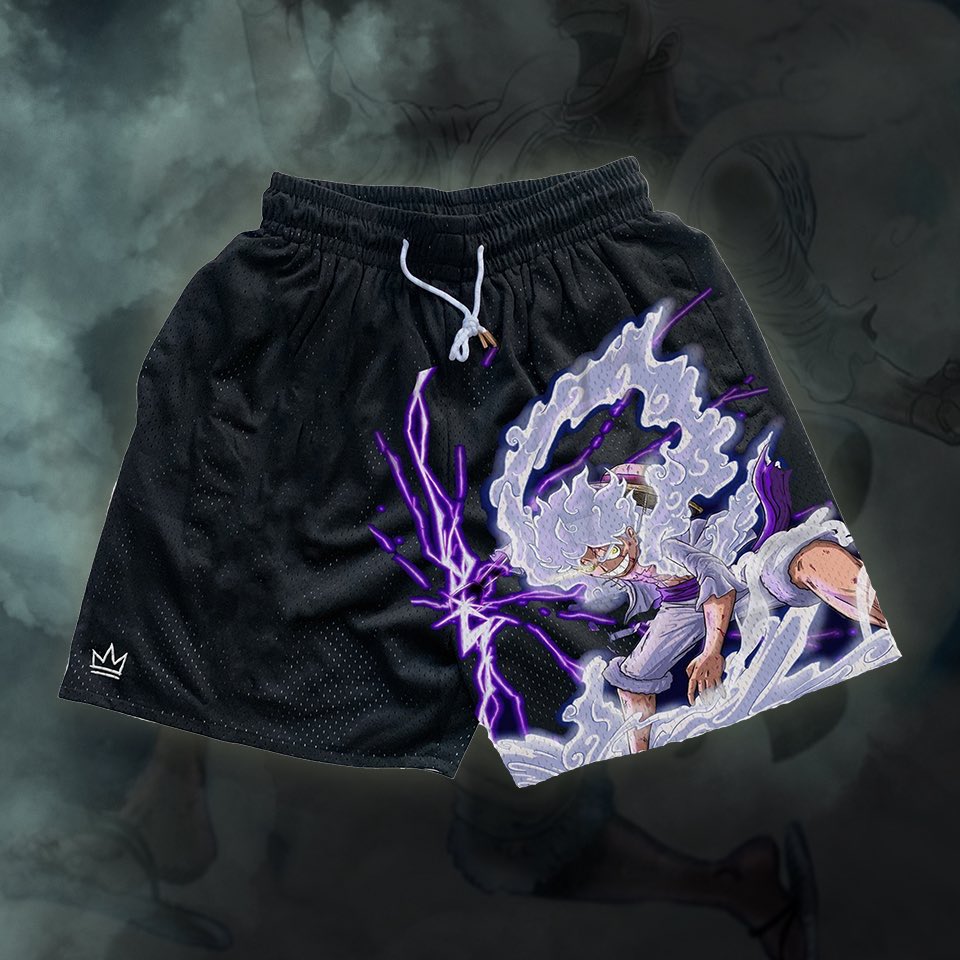 USCulture__'s tweet photo. Luffy Gear 5 &amp; Gengar mesh shorts are here!😮‍💨

LIKE this tweet if you’d wear these!

https://t.co/nbvlEk94bZ https://t.co/0qpGkfFGM0