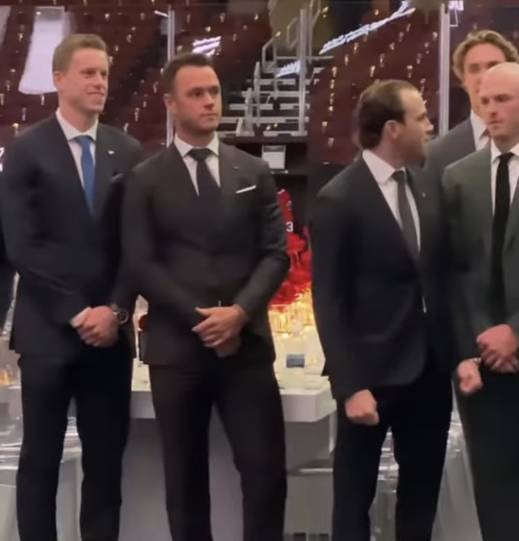 FourFeathersPod's tweet photo. Kaner is 1000% making Lafferty an offer he can’t refuse. #TheHawkFather https://t.co/RhsMTueNrC