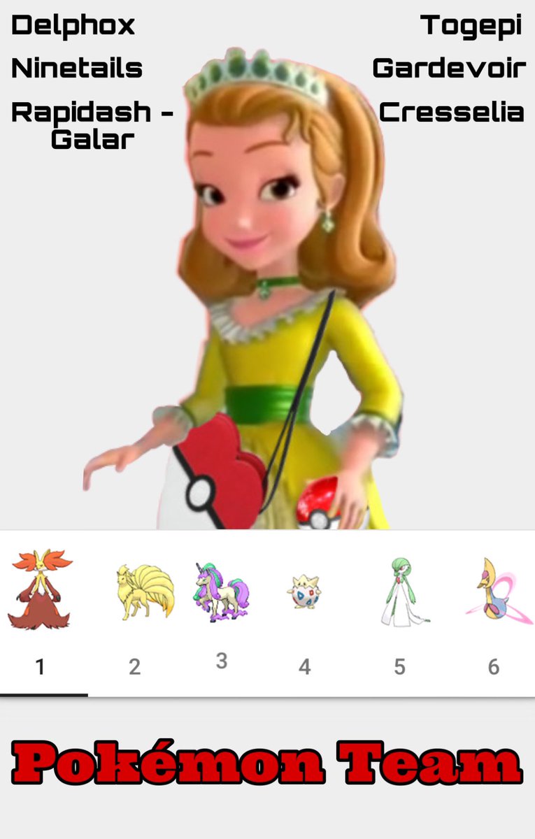 AshtonS70537679's tweet photo. Sofia the First - Pokémon Parties
Princess Amber’s pokemon she would have on her team!!
Let me know what character YOU want to see have a Pokémon Team (Or send me what you came up with for them!)

#SofiaTheFirst #Pokemon #PrincessAmber #PokemonTeam #TakingRequests https://t.co/aKjLOeFB1j