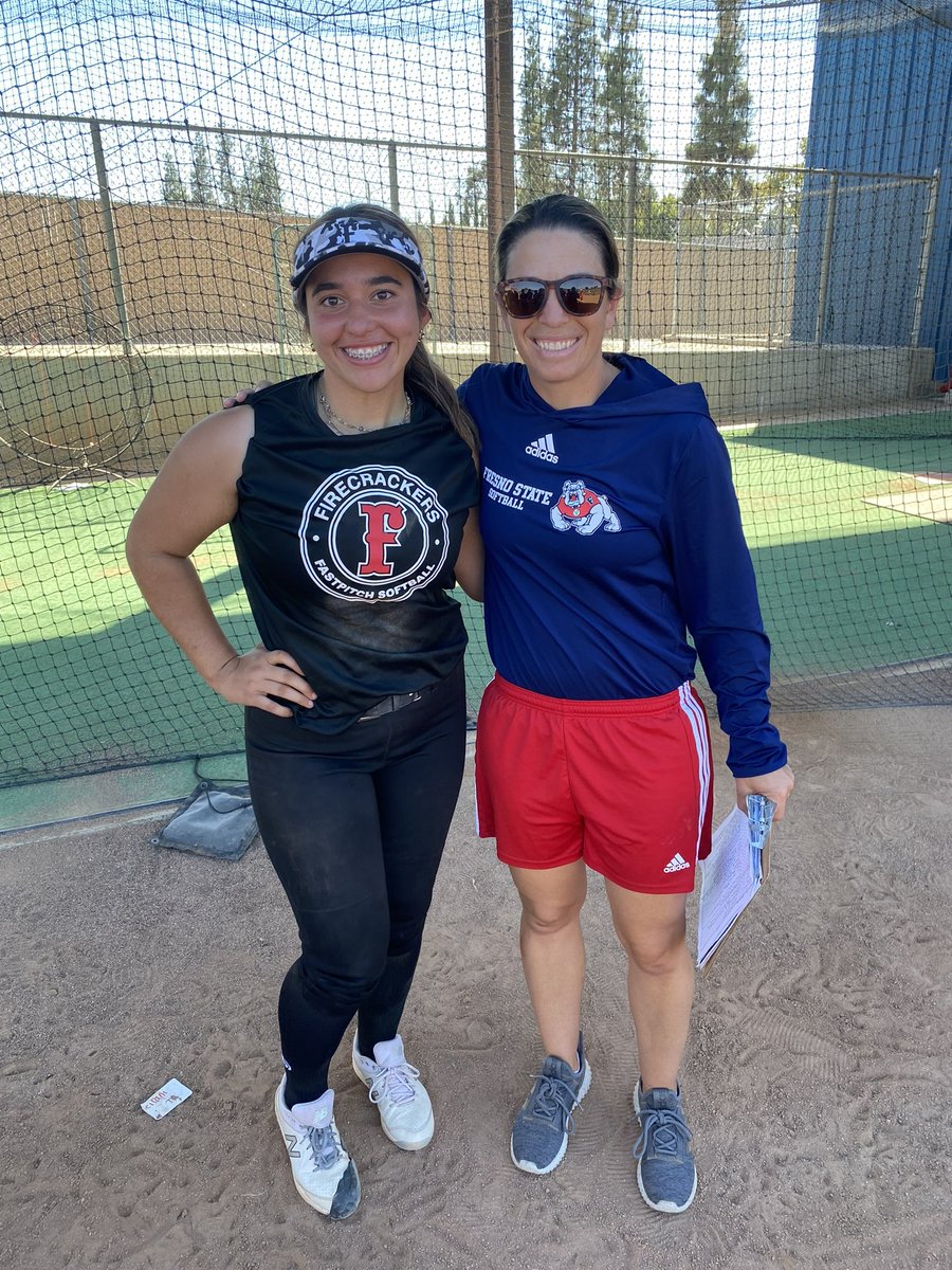 LexyKay14's tweet photo. Had a great and amazing time at the @FresnoStateSB camp!! Thank you so much to all the coaches and players for a fun camp! Can’t wait for more! 🤍❤️#Godogs @StacyMayJohnson @whitney_arion @FirecrackersWa1 https://t.co/UjYvSsoqnp