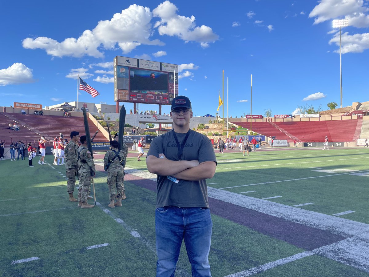 Had a great time at the <a href="/NMStateFootball/">New Mexico State Football</a> game and watching a great win against Hawaii! Thank you <a href="/GiovannMelendez/">Giovann Melendez</a> for the invitation! <a href="/BCJagsFootball/">BCJags</a> <a href="/AndrewMitch/">Coach Mitchell</a> <a href="/RonTBAOL/">Ron Sowers</a> <a href="/DontayMoch/">inferno performance</a> <a href="/AntonioEffinger/">AE Sports Performance</a> <a href="/Somerled10/">Somerled</a> <a href="/CoachPerrone/">Coach Perrone (My Recruits)</a>
