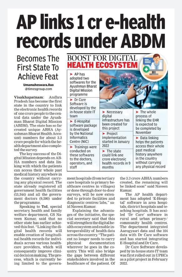VidadalaRajini's tweet photo. My heartiest Congratulations to Digital Health AP Team &amp; NHA team for this phenomenal achievement. It will go a long way in boosting patient-centric healthcare, medical research &amp; innovation.
#ArogyaManthan2022 
@narendramodi @mansukhmandviya @ysjagan https://t.co/n4pPmVwHPZ