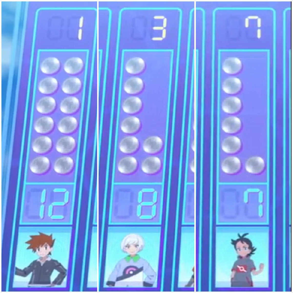 POKEPRINCESAM1's tweet photo. #ProjectMew
#Goh cleared pre trail by rescuing #Alolan #Ninetales
1 token #Volcarona Golden Scales
1 token catch #Kingdra
3 token #Articuno battle
2 token Sea Mauville

Gary ended with 12 tokens (1st)
Horace with 8 (3rd)
Goh with 7 (7th)

#anipoke #anipokespoilers #pokemon https://t.co/UDIvm8oIo1