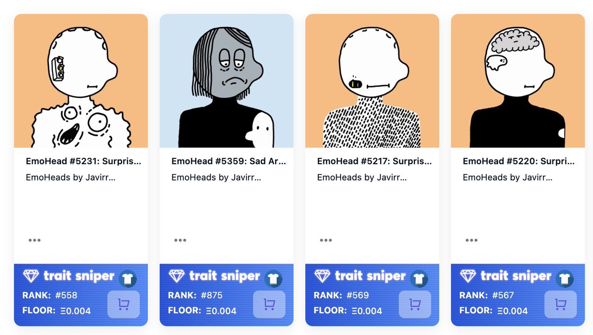nett0eth's tweet photo. Snipe more 4 Rare @EmoHeadsNFT 

Dope art @javirroyo 🔥🔥 undervalued

Don't stay out #emohead 🧹🧹

💎Gem: https://t.co/wYJ2eFQjv8 https://t.co/DF8msVHvvZ