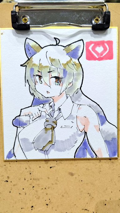 例のエゾヒグマの色紙かいた 