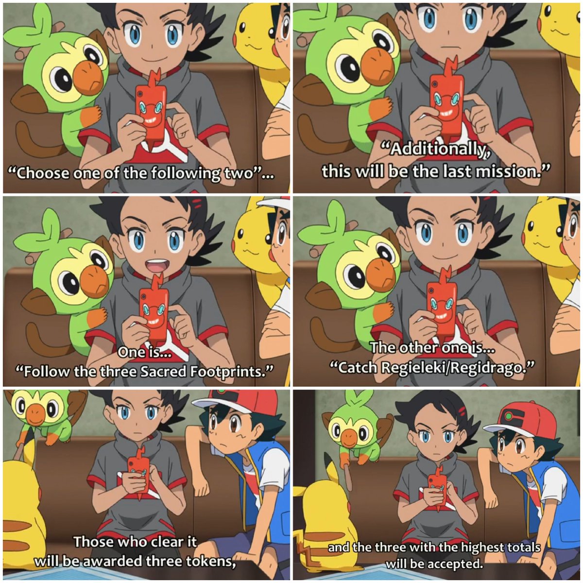 POKEPRINCESAM1's tweet photo. #ProjectMew
Final Mission Trail
#Gary &amp; #Goh won by catching #Regidrago &amp; #Regieleki
#Horace won the Follow the 3 Sacred footprints

Chasers - Gary (15), Horace (11), Goh (10) were chosen as Chasers as they had highest Tokens

#anipoke #anipokespoilers #pokemon https://t.co/r3LdH17KQ4