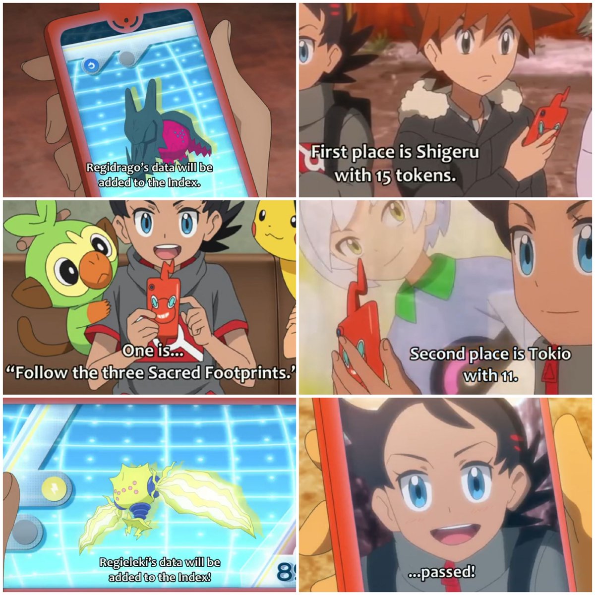 POKEPRINCESAM1's tweet photo. #ProjectMew
Final Mission Trail
#Gary &amp; #Goh won by catching #Regidrago &amp; #Regieleki
#Horace won the Follow the 3 Sacred footprints

Chasers - Gary (15), Horace (11), Goh (10) were chosen as Chasers as they had highest Tokens

#anipoke #anipokespoilers #pokemon https://t.co/r3LdH17KQ4