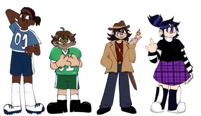 three generations of dndads [: i had so much fun getting all my designs for them down !! little design details and fun facts in the thread below#dungeonsanddaddies #dndads  
