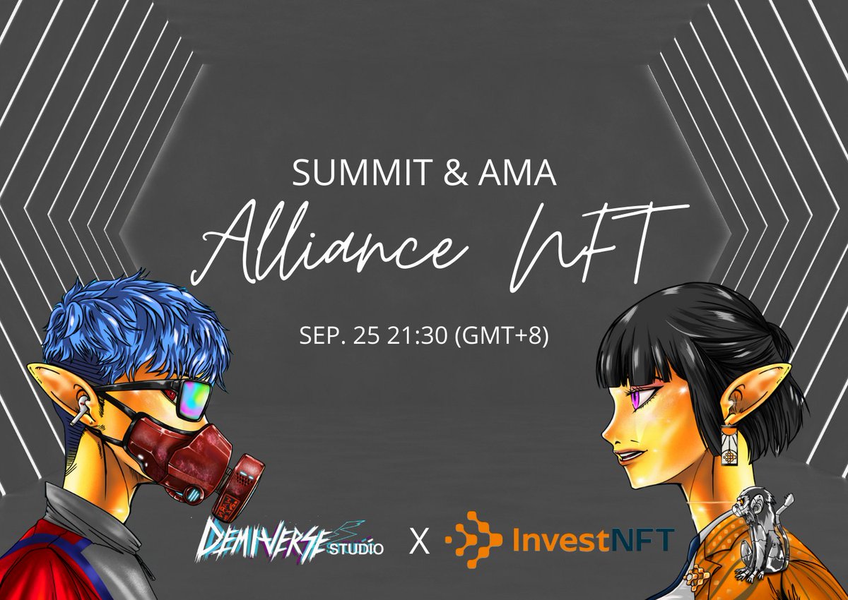 DemihumanNft's tweet photo. Tonight, Alliance NFT Chinese AMA will be held on Discord

Curious about how we work with @Investnft_fin?

We'll see you at 9:30 tonight

Talk to everyone about how to develop a stronger community

─────────
Discord👥：
https://t.co/ybcu7WsUud

#Demily #NFTs #DAO #Collab https://t.co/eVvO7fUfSL
