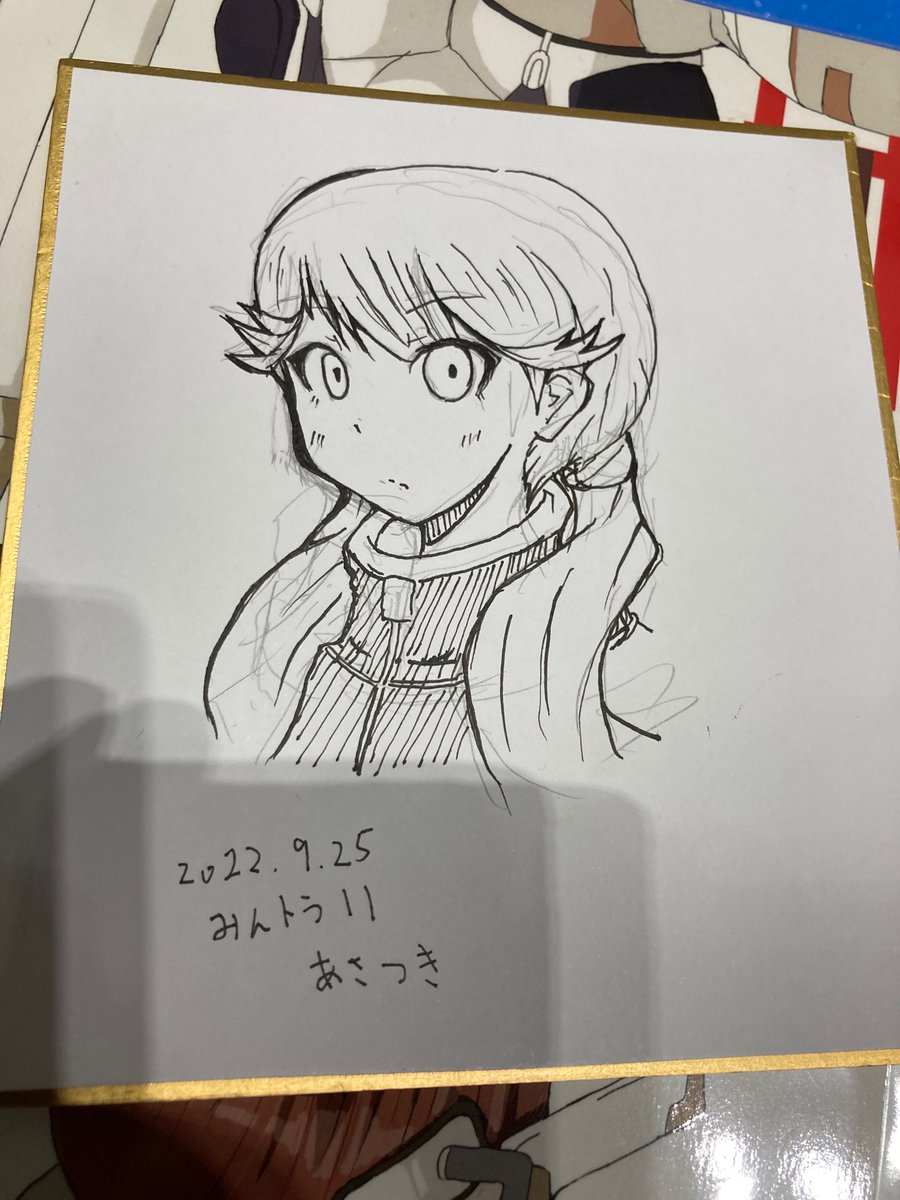 色紙描いてます。朱音かわいい。 
