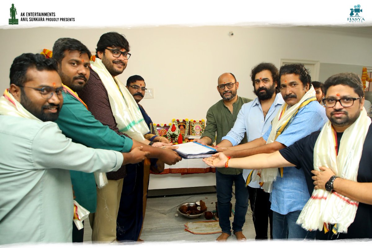 We proudly bring an exciting combo😀 @AKentsOfficial & @HasyaMovies join hands with the Promising Hero @sreevishnuoffl for a fun & entertaining film❤️‍🔥 Directed by @RamAbbaraju🎬 🎶 @GopiSundarOffl Pooja Ceremony Commenced today❤️ Regular shoot begins soon✨ @AnilSunkara1