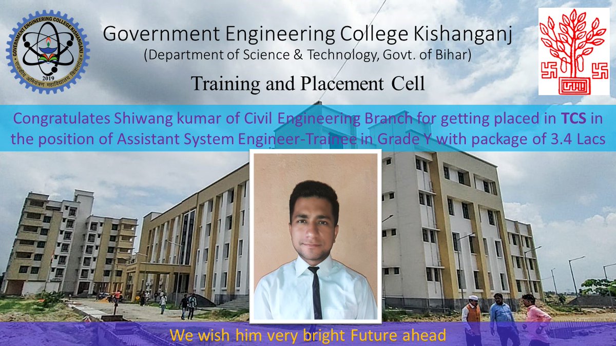 GECkishanganj's tweet photo. @SciTechBihar First Placement at GEC Kishanganj https://t.co/QwjFOMVMC5