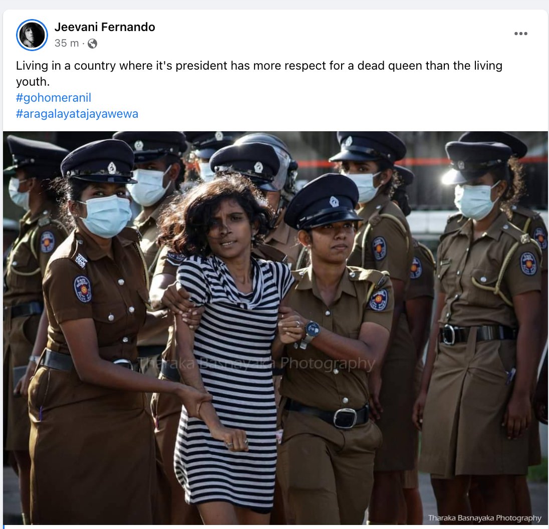 AmanthaP's tweet photo. #SriLanka, Living in a country where it's president has more respect for a dead queen than the living youth - @Jeevanifdo - @RW_UNP https://t.co/lHn4lZLWUZ