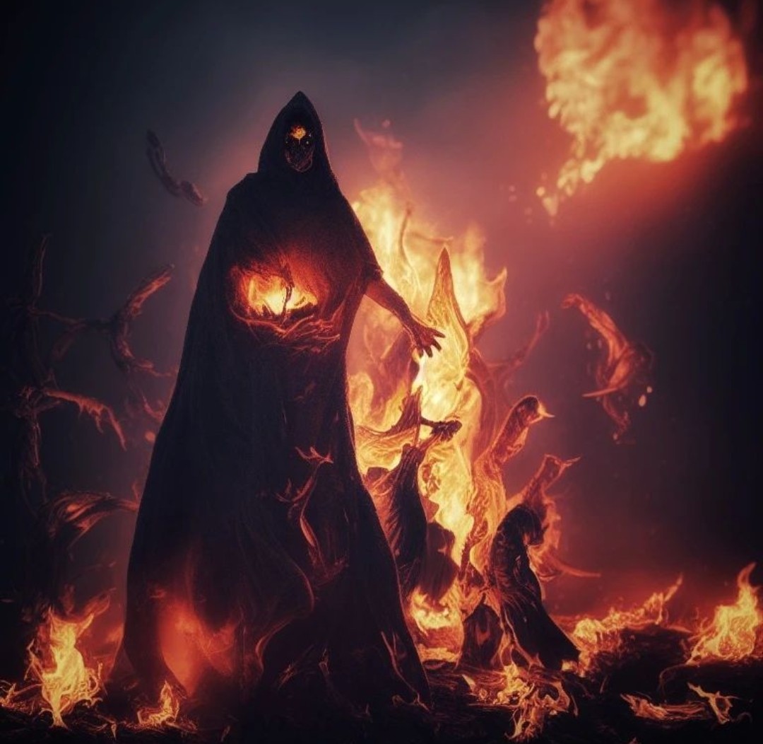 deathbyhibachi's tweet photo. Damnation of Fire &amp; Ashes

#Art by the Horror AI https://t.co/PARRwMnRsu