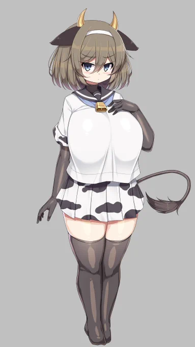 創作、牛娘のみおちゃん 