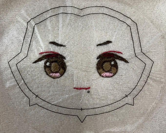 手汗で刺繍シートしわしわ 