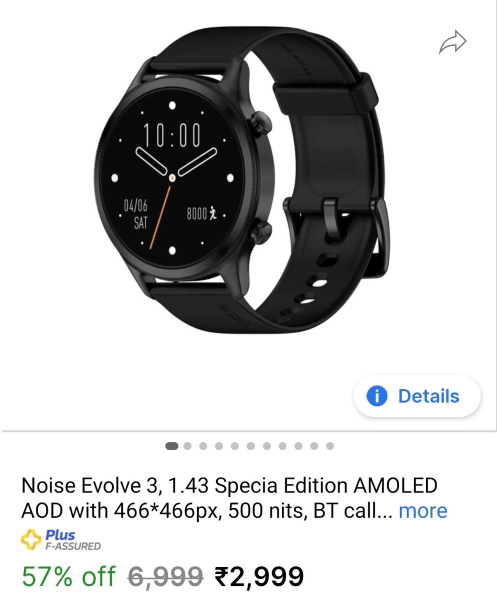 nirupamM's tweet photo. For Rs 2,999 - Evolve 3 is clear one of the best options if you want a round dial. It looks good, has AMOLED display and supports bluetooth calling. 

Watch My Review Here: https://t.co/yiKwfD6d2T

#Noise #Evolve3 #Smartwatches https://t.co/KnnijNypjj