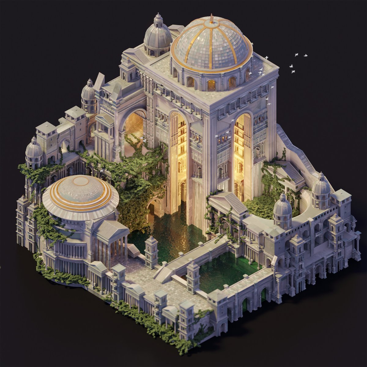 'Overgrown' by <a href="/miaboaz/">Mia Boas</a> blenderartists.org/t/overgrown/14… #b3d #blender3d #blenderart #blenderrender #blendercommunity