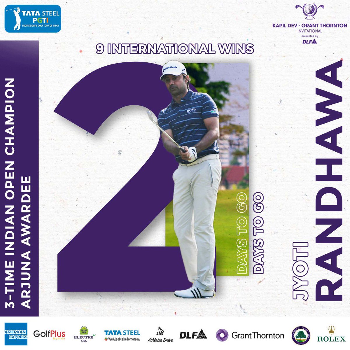 2 ᴅᴀʏꜱ ᴛᴏ ɢᴏ for @KDGT_golf to tee-off at the DLF Golf & CC, #gurugram . Do not miss the chance to witness India’s top #professionalgolfers in action. #Golf #sports #golfing #golfshot #golfpro #golfinIndia #KapilDev #KDGT #KDGTgolf #GOBeyondForGolf