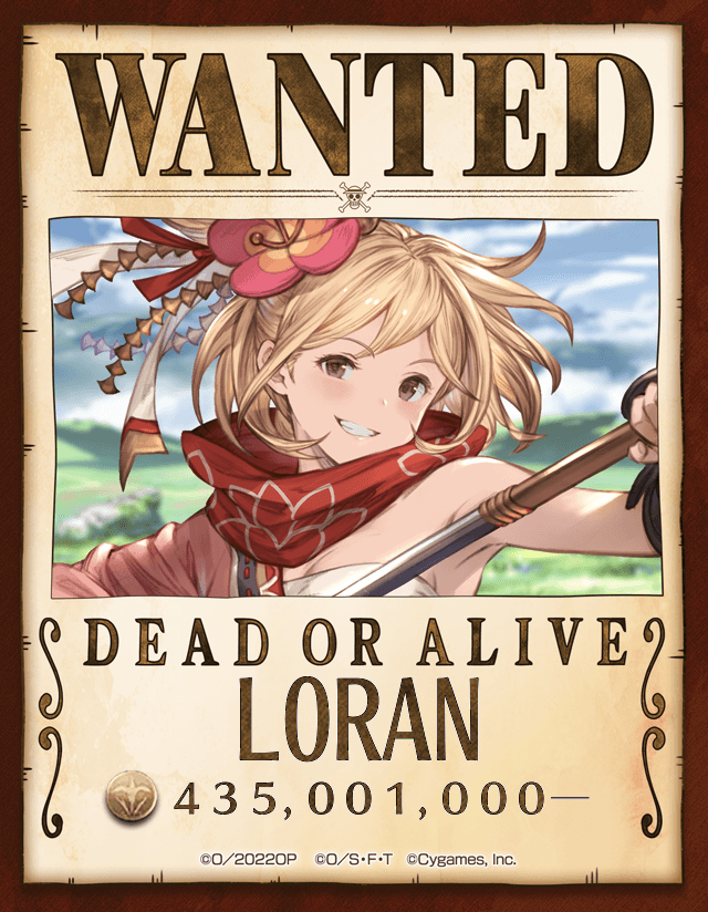 LoranCleric's tweet photo. Captain LORAN
Bounty: 435,001,000 Rupies!
#granbluefilmredcollab https://t.co/qlj4pJUHe1