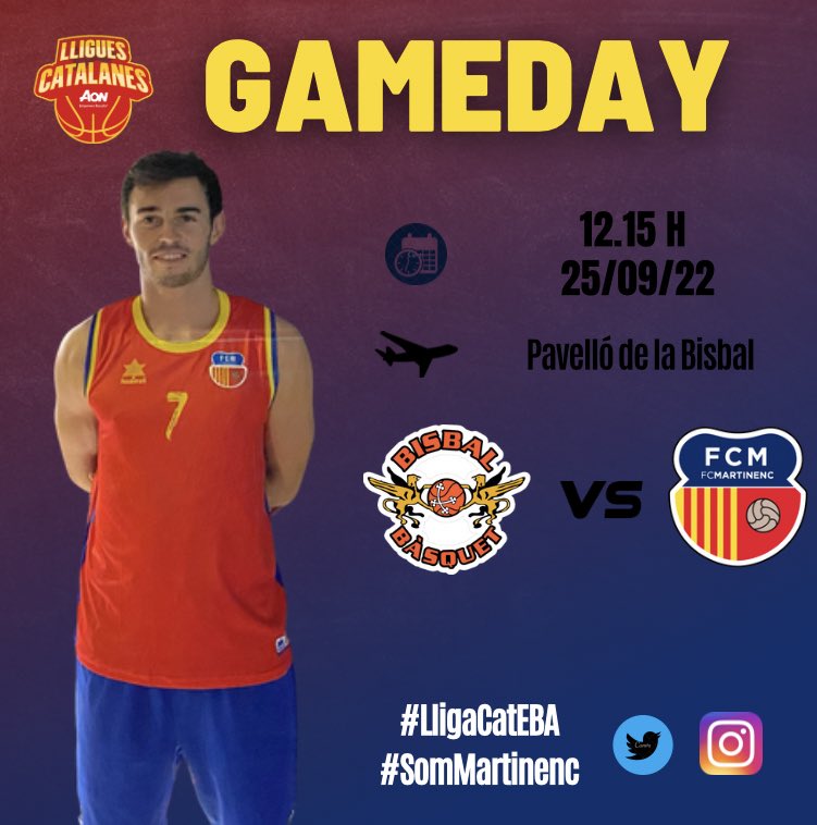 martinencbq's tweet photo. MATCH DAY🔛
🏆Semifinals #LligaCatEBA
🗓️ 25/09/22
🆚 @bisbalbasquet 
⏰ 12.15h
🚌 Pavelló de la Bisbal (seu F4)

🤩⚔️ Us ho perdreu!? 
#SomMartinenc #LligaCatEBA #SomEBA #BQFCM https://t.co/gpJBSoxKeN