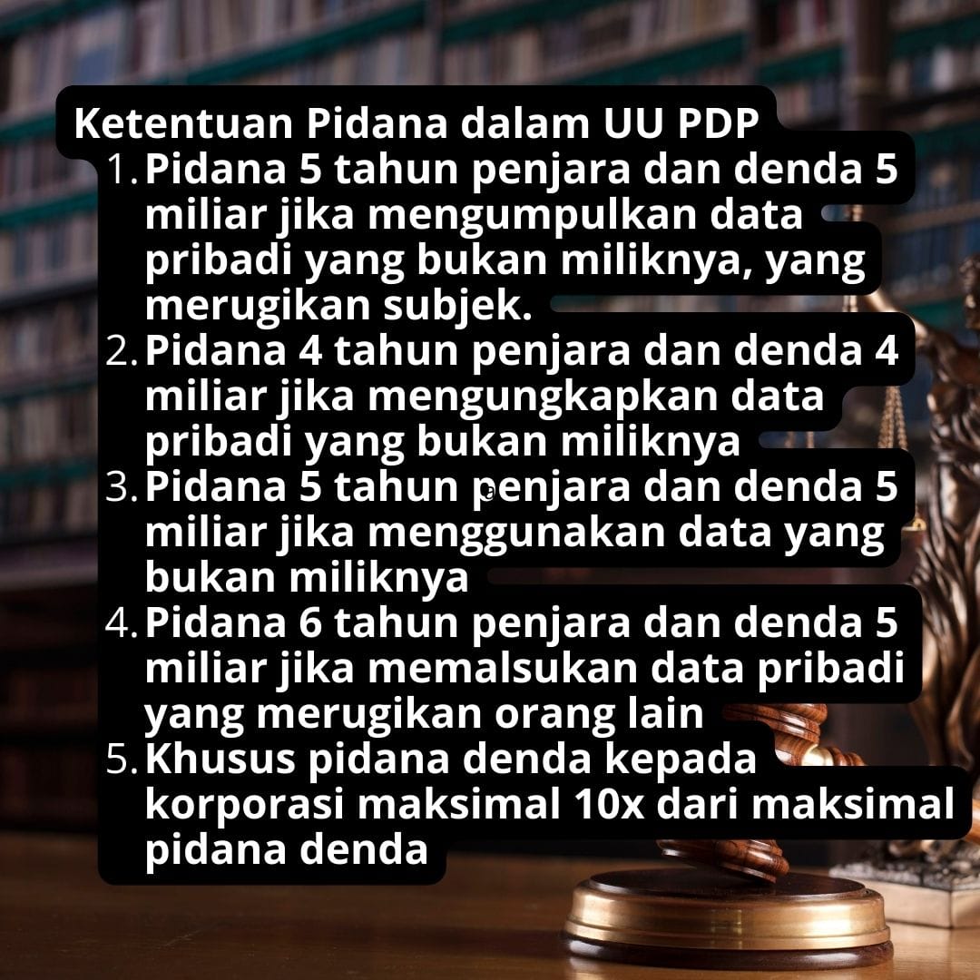 Ketentuan pidana dalam Aturan UU PDP
#poinpentingpdp