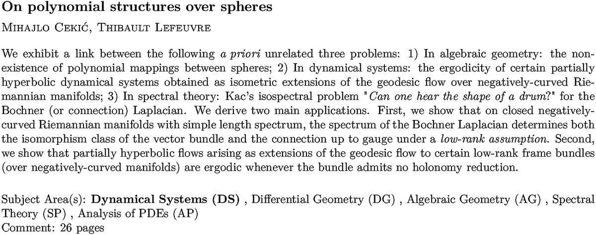 math.DS Dynamical Systems arXiv submissions tweet media