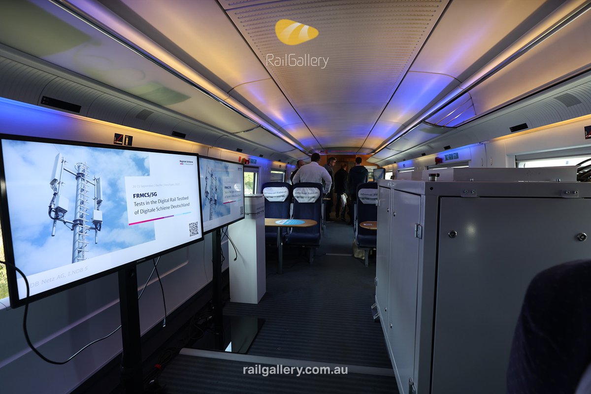 RailGallery's tweet photo. The Advanced #TrainLab is open to all sectors for testing future technologies, Currently, it is testing Bio Fuel, ETCS and FRMCS/ 5G communications, rail damage investigation, and more. https://t.co/C5pGT7WMbY